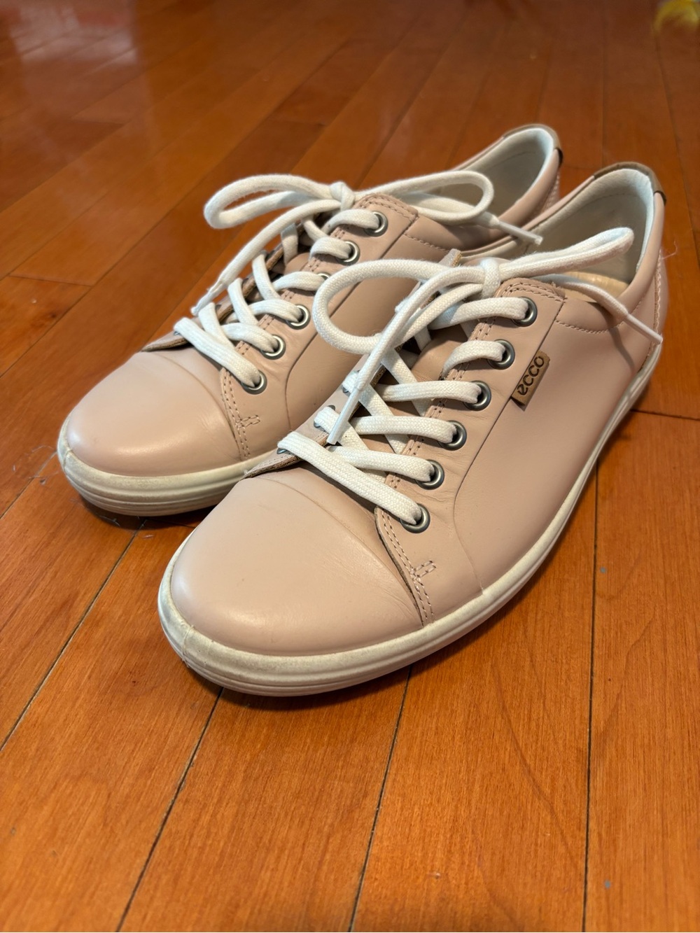 Ecco Blush Pink Leather Sneakers